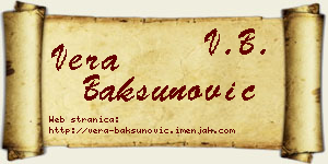 Vera Bakšunović vizit kartica